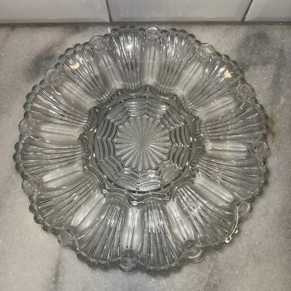 Anchor Hocking‎ Glass 896 Clear Deviled Egg Plate